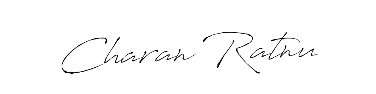 How to make Charan Ratnu name signature. Use Antro_Vectra style for creating short signs online. This is the latest handwritten sign. Charan Ratnu signature style 6 images and pictures png