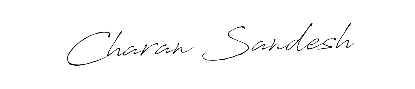 How to make Charan Sandesh signature? Antro_Vectra is a professional autograph style. Create handwritten signature for Charan Sandesh name. Charan Sandesh signature style 6 images and pictures png