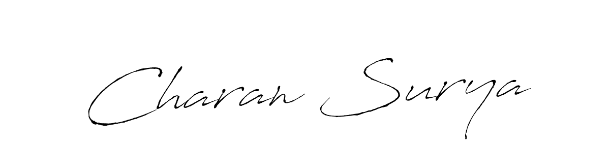 Design your own signature with our free online signature maker. With this signature software, you can create a handwritten (Antro_Vectra) signature for name Charan Surya. Charan Surya signature style 6 images and pictures png