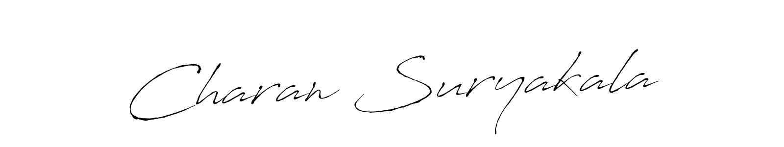 Antro_Vectra is a professional signature style that is perfect for those who want to add a touch of class to their signature. It is also a great choice for those who want to make their signature more unique. Get Charan Suryakala name to fancy signature for free. Charan Suryakala signature style 6 images and pictures png