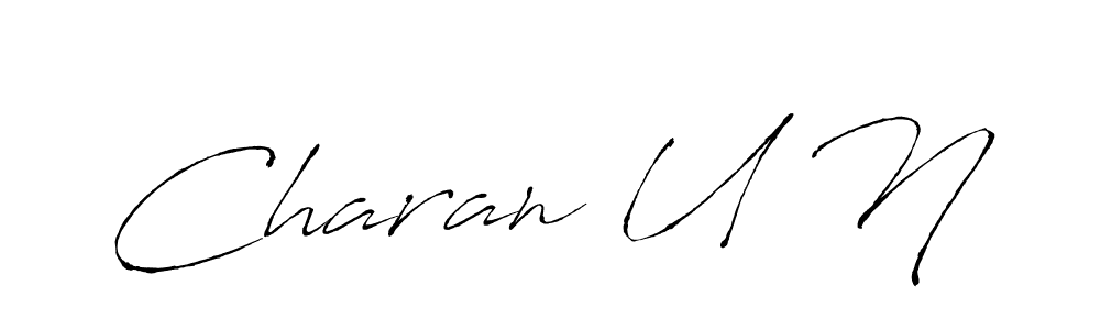 Antro_Vectra is a professional signature style that is perfect for those who want to add a touch of class to their signature. It is also a great choice for those who want to make their signature more unique. Get Charan U N name to fancy signature for free. Charan U N signature style 6 images and pictures png