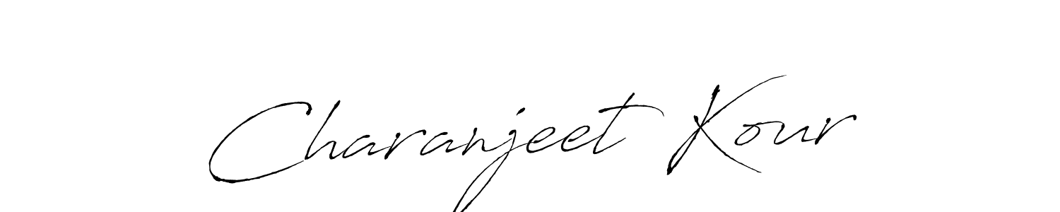 How to make Charanjeet Kour name signature. Use Antro_Vectra style for creating short signs online. This is the latest handwritten sign. Charanjeet Kour signature style 6 images and pictures png
