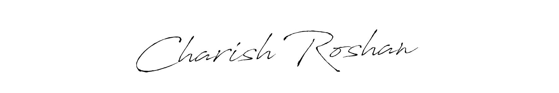 You should practise on your own different ways (Antro_Vectra) to write your name (Charish Roshan ❤) in signature. don't let someone else do it for you. Charish Roshan ❤ signature style 6 images and pictures png