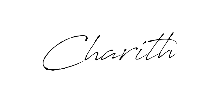 Design your own signature with our free online signature maker. With this signature software, you can create a handwritten (Antro_Vectra) signature for name Charith. Charith signature style 6 images and pictures png