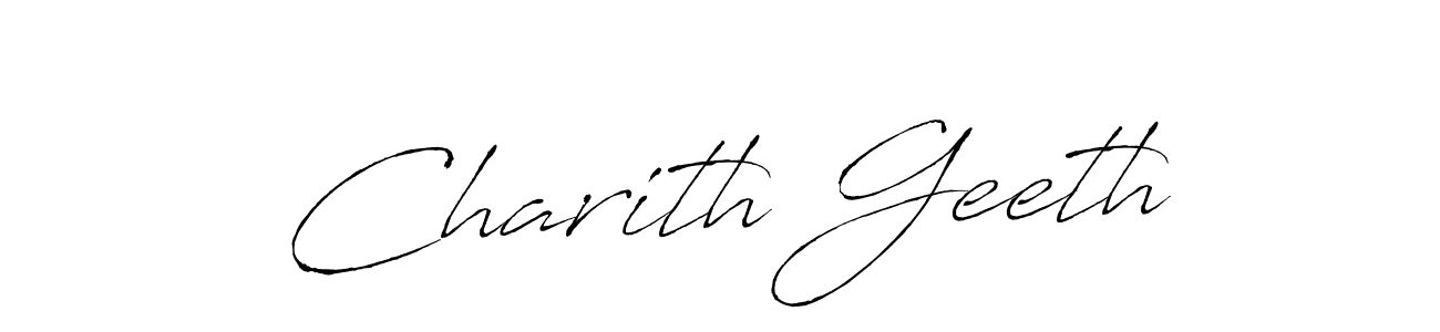 How to make Charith Geeth signature? Antro_Vectra is a professional autograph style. Create handwritten signature for Charith Geeth name. Charith Geeth signature style 6 images and pictures png