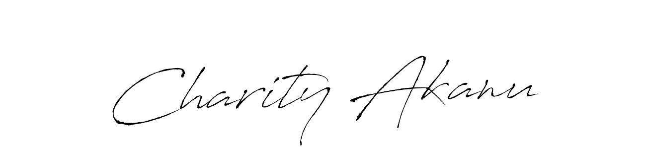 Make a beautiful signature design for name Charity Akanu. With this signature (Antro_Vectra) style, you can create a handwritten signature for free. Charity Akanu signature style 6 images and pictures png