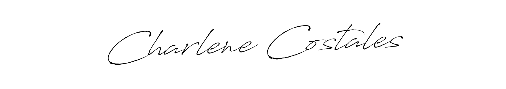 Make a beautiful signature design for name Charlene Costales. With this signature (Antro_Vectra) style, you can create a handwritten signature for free. Charlene Costales signature style 6 images and pictures png
