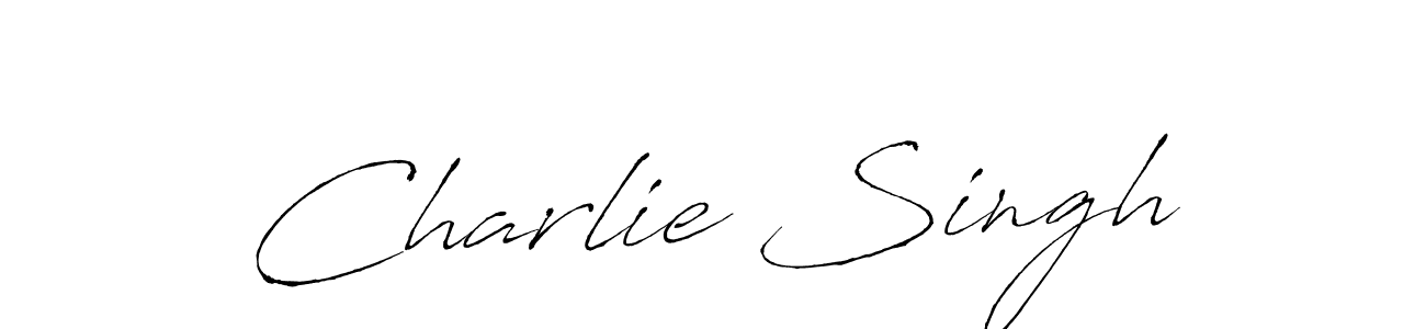 Design your own signature with our free online signature maker. With this signature software, you can create a handwritten (Antro_Vectra) signature for name Charlie Singh. Charlie Singh signature style 6 images and pictures png