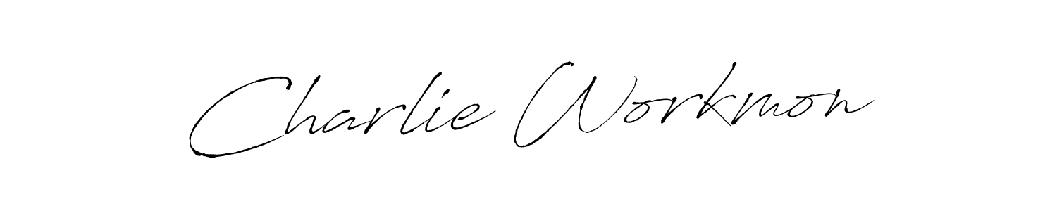 Make a beautiful signature design for name Charlie Workmon. With this signature (Antro_Vectra) style, you can create a handwritten signature for free. Charlie Workmon signature style 6 images and pictures png