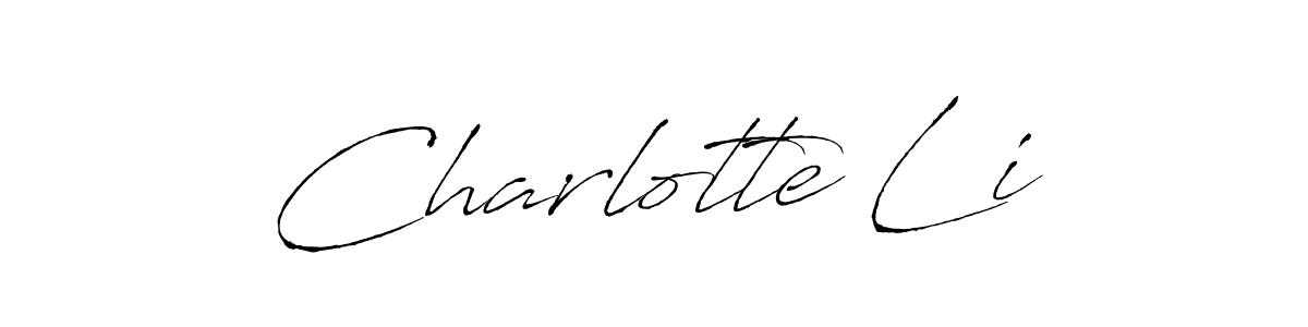 Make a beautiful signature design for name Charlotte Li. With this signature (Antro_Vectra) style, you can create a handwritten signature for free. Charlotte Li signature style 6 images and pictures png