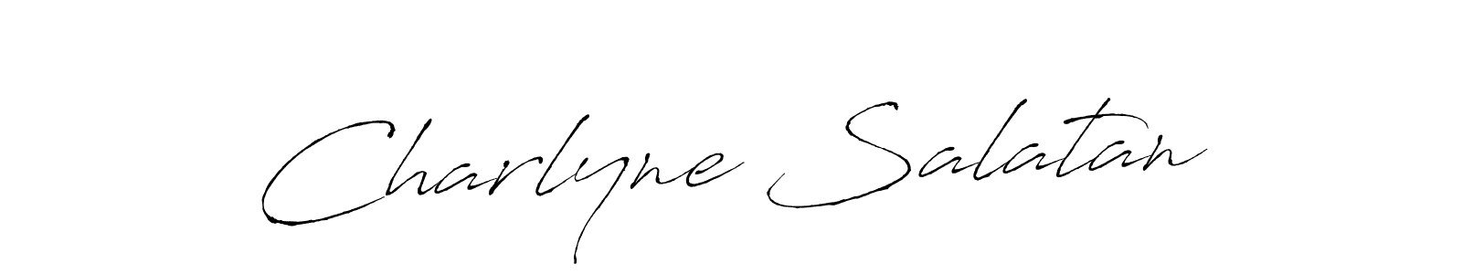 You should practise on your own different ways (Antro_Vectra) to write your name (Charlyne Salatan) in signature. don't let someone else do it for you. Charlyne Salatan signature style 6 images and pictures png