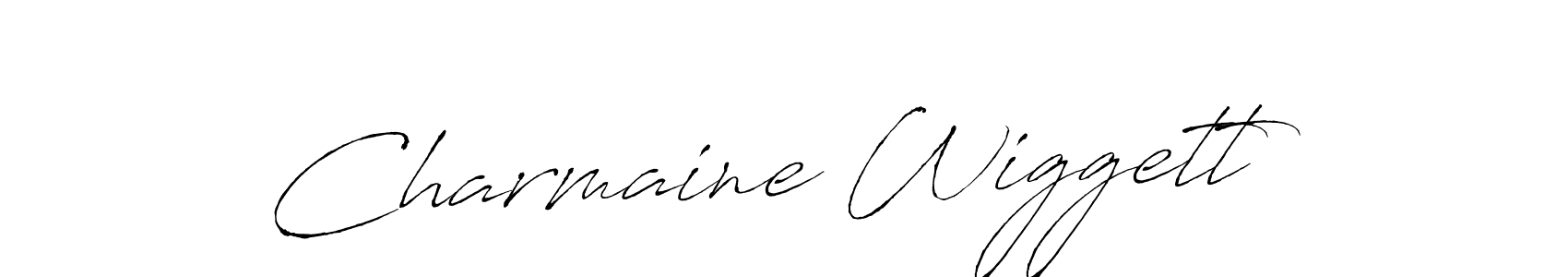 How to make Charmaine Wiggett name signature. Use Antro_Vectra style for creating short signs online. This is the latest handwritten sign. Charmaine Wiggett signature style 6 images and pictures png