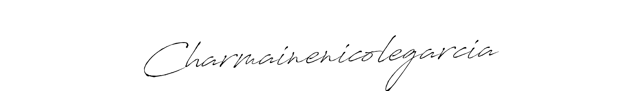 How to make Charmainenicolegarcia name signature. Use Antro_Vectra style for creating short signs online. This is the latest handwritten sign. Charmainenicolegarcia signature style 6 images and pictures png