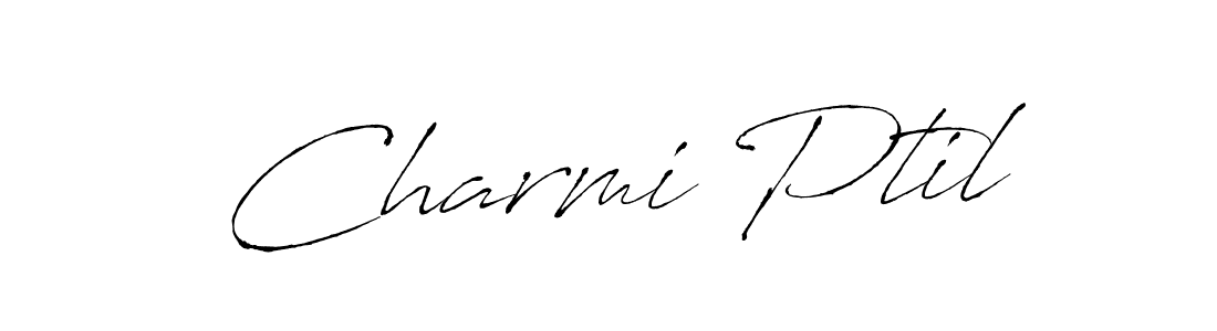 Make a beautiful signature design for name Charmi Ptil. With this signature (Antro_Vectra) style, you can create a handwritten signature for free. Charmi Ptil signature style 6 images and pictures png
