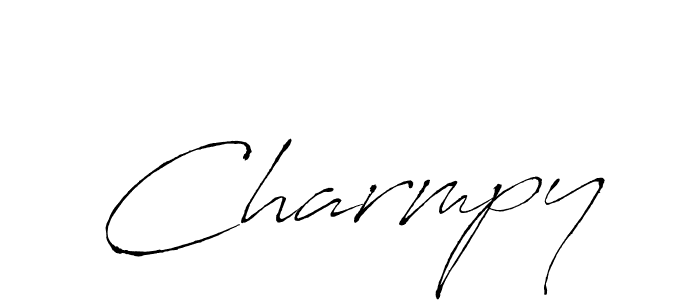 How to make Charmpy signature? Antro_Vectra is a professional autograph style. Create handwritten signature for Charmpy name. Charmpy signature style 6 images and pictures png
