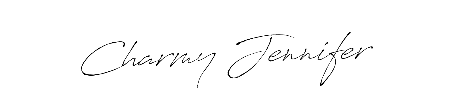 Make a beautiful signature design for name Charmy Jennifer. With this signature (Antro_Vectra) style, you can create a handwritten signature for free. Charmy Jennifer signature style 6 images and pictures png