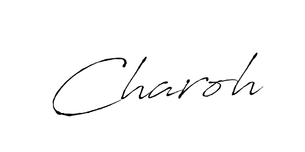 Use a signature maker to create a handwritten signature online. With this signature software, you can design (Antro_Vectra) your own signature for name Charoh. Charoh signature style 6 images and pictures png