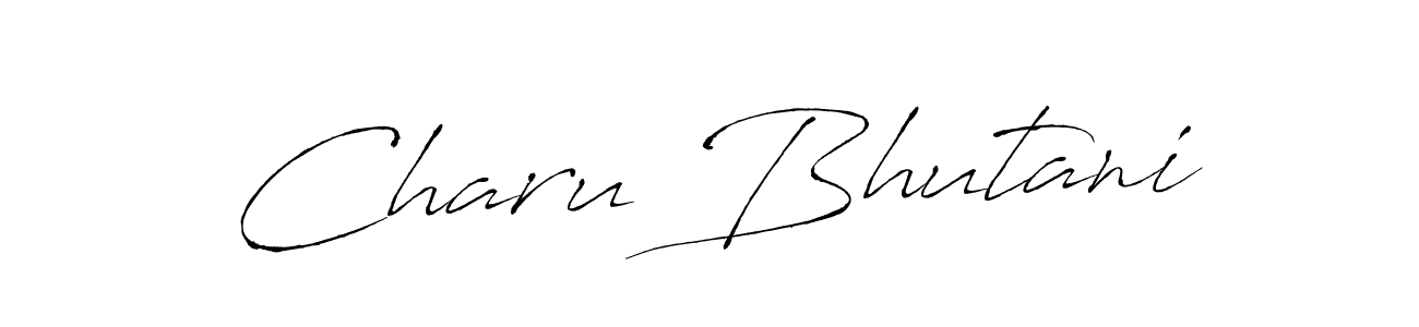 Charu Bhutani stylish signature style. Best Handwritten Sign (Antro_Vectra) for my name. Handwritten Signature Collection Ideas for my name Charu Bhutani. Charu Bhutani signature style 6 images and pictures png