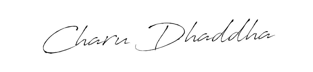 Create a beautiful signature design for name Charu Dhaddha. With this signature (Antro_Vectra) fonts, you can make a handwritten signature for free. Charu Dhaddha signature style 6 images and pictures png