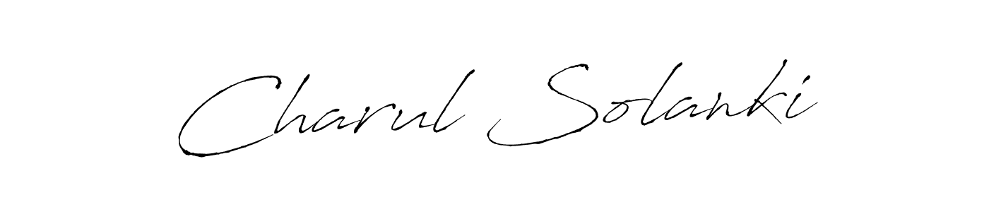 Create a beautiful signature design for name Charul Solanki. With this signature (Antro_Vectra) fonts, you can make a handwritten signature for free. Charul Solanki signature style 6 images and pictures png