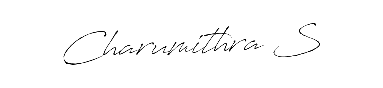 Similarly Antro_Vectra is the best handwritten signature design. Signature creator online .You can use it as an online autograph creator for name Charumithra S. Charumithra S signature style 6 images and pictures png