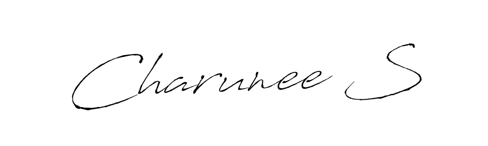 if you are searching for the best signature style for your name Charunee S. so please give up your signature search. here we have designed multiple signature styles  using Antro_Vectra. Charunee S signature style 6 images and pictures png