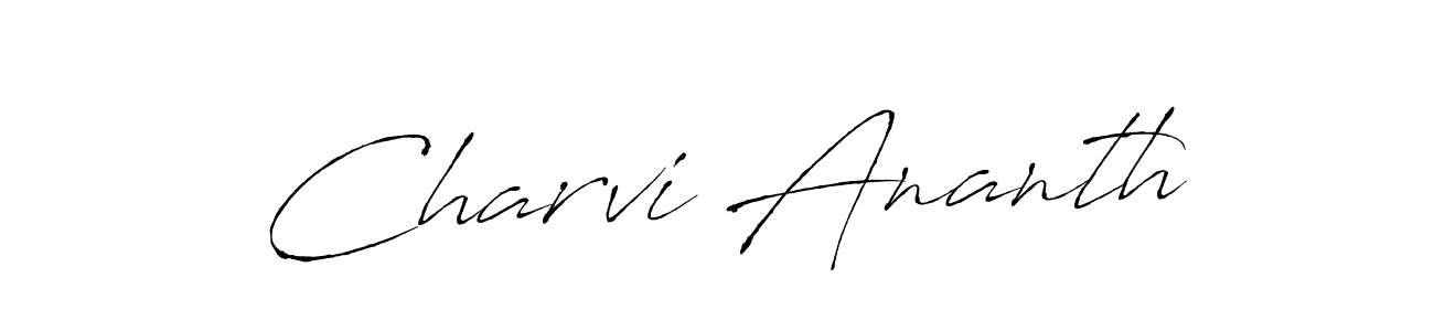 How to make Charvi Ananth signature? Antro_Vectra is a professional autograph style. Create handwritten signature for Charvi Ananth name. Charvi Ananth signature style 6 images and pictures png