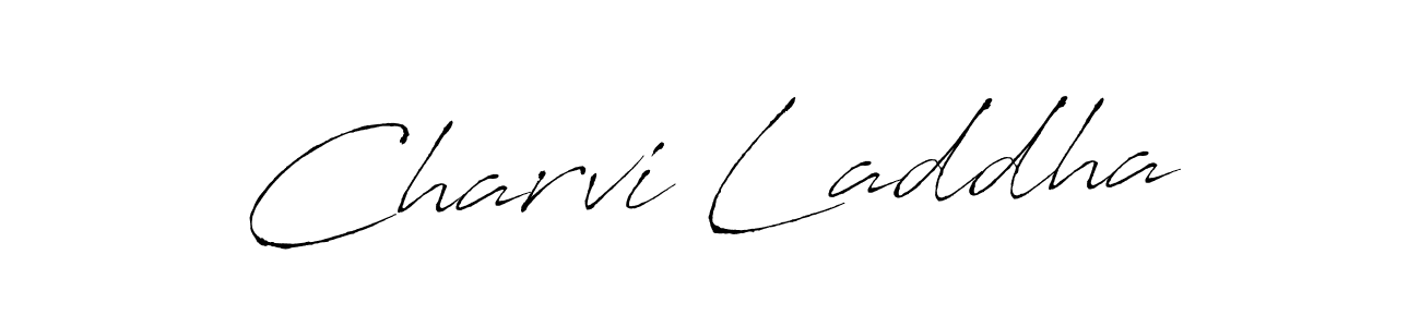 The best way (Antro_Vectra) to make a short signature is to pick only two or three words in your name. The name Charvi Laddha include a total of six letters. For converting this name. Charvi Laddha signature style 6 images and pictures png