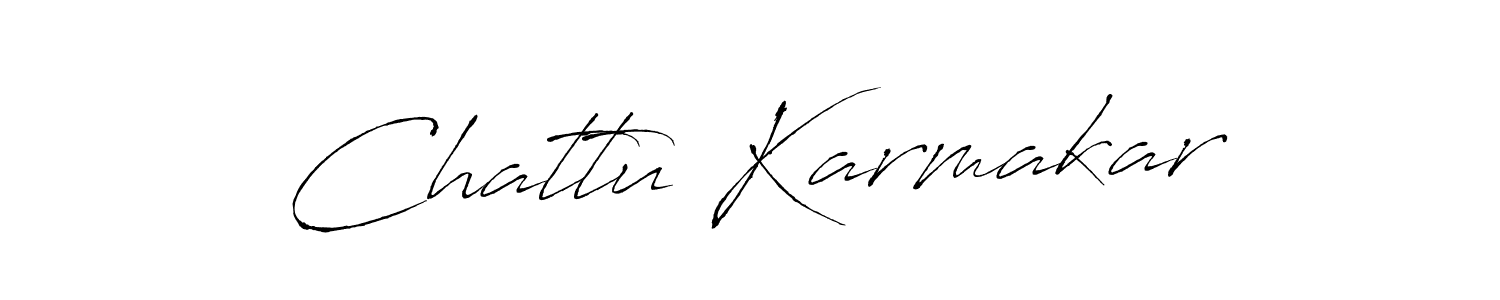 Create a beautiful signature design for name Chattu Karmakar. With this signature (Antro_Vectra) fonts, you can make a handwritten signature for free. Chattu Karmakar signature style 6 images and pictures png