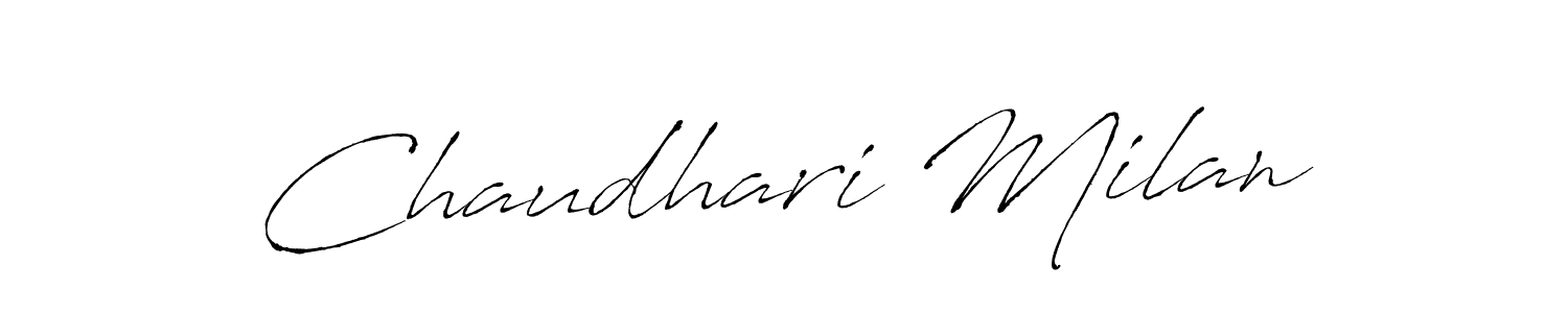 Make a short Chaudhari Milan signature style. Manage your documents anywhere anytime using Antro_Vectra. Create and add eSignatures, submit forms, share and send files easily. Chaudhari Milan signature style 6 images and pictures png