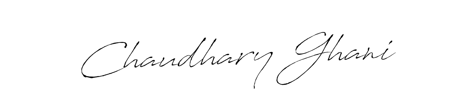 How to make Chaudhary Ghani name signature. Use Antro_Vectra style for creating short signs online. This is the latest handwritten sign. Chaudhary Ghani signature style 6 images and pictures png
