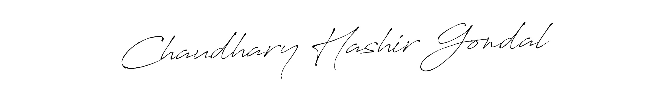 How to make Chaudhary Hashir Gondal name signature. Use Antro_Vectra style for creating short signs online. This is the latest handwritten sign. Chaudhary Hashir Gondal signature style 6 images and pictures png
