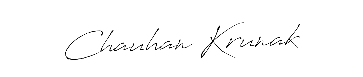 How to make Chauhan Krunak signature? Antro_Vectra is a professional autograph style. Create handwritten signature for Chauhan Krunak name. Chauhan Krunak signature style 6 images and pictures png