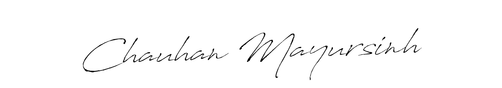 Antro_Vectra is a professional signature style that is perfect for those who want to add a touch of class to their signature. It is also a great choice for those who want to make their signature more unique. Get Chauhan Mayursinh name to fancy signature for free. Chauhan Mayursinh signature style 6 images and pictures png