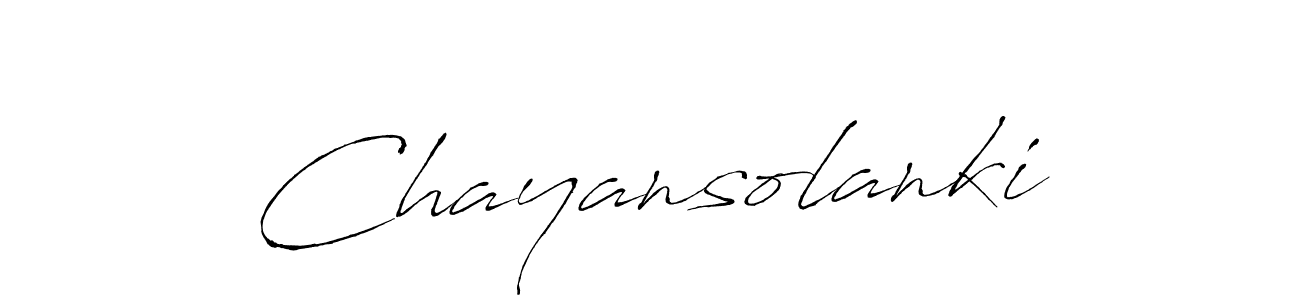 Make a beautiful signature design for name Chayansolanki. With this signature (Antro_Vectra) style, you can create a handwritten signature for free. Chayansolanki signature style 6 images and pictures png