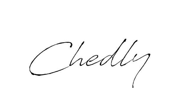 Make a beautiful signature design for name Chedly. With this signature (Antro_Vectra) style, you can create a handwritten signature for free. Chedly signature style 6 images and pictures png