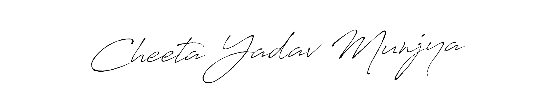 Cheeta Yadav Munjya stylish signature style. Best Handwritten Sign (Antro_Vectra) for my name. Handwritten Signature Collection Ideas for my name Cheeta Yadav Munjya. Cheeta Yadav Munjya signature style 6 images and pictures png