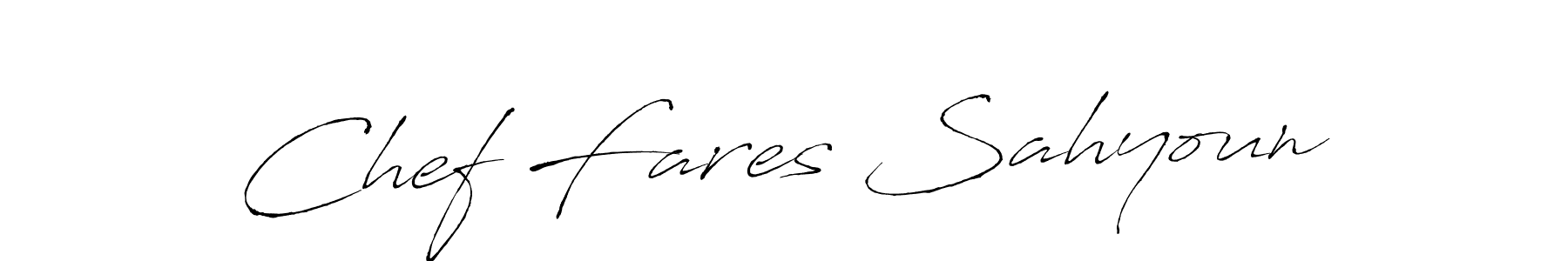 It looks lik you need a new signature style for name Chef Fares Sahyoun. Design unique handwritten (Antro_Vectra) signature with our free signature maker in just a few clicks. Chef Fares Sahyoun signature style 6 images and pictures png