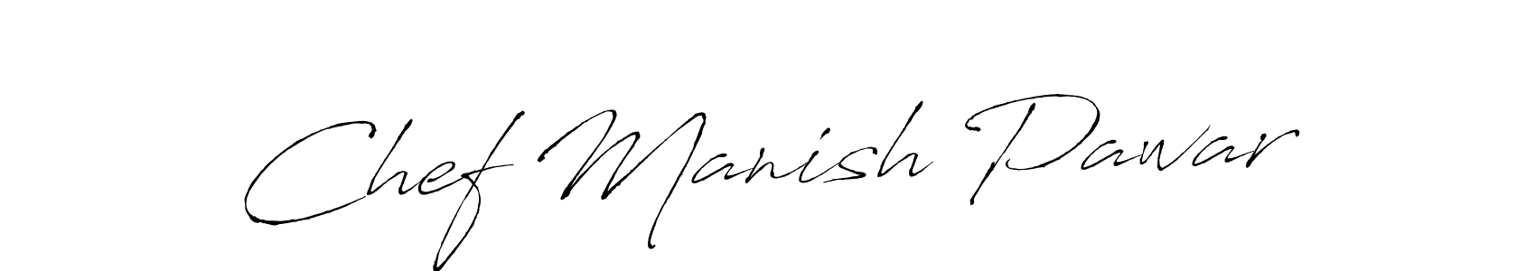 How to make Chef Manish Pawar name signature. Use Antro_Vectra style for creating short signs online. This is the latest handwritten sign. Chef Manish Pawar signature style 6 images and pictures png