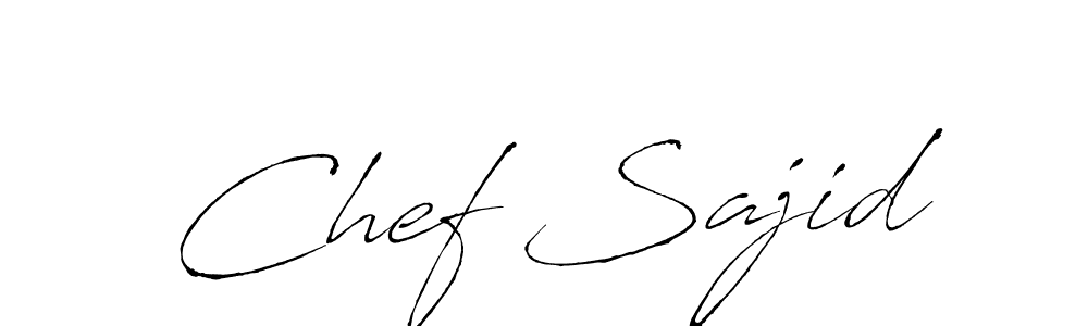 Also we have Chef Sajid name is the best signature style. Create professional handwritten signature collection using Antro_Vectra autograph style. Chef Sajid signature style 6 images and pictures png