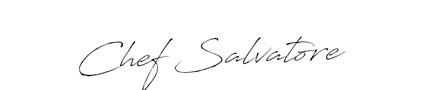 Create a beautiful signature design for name Chef Salvatore. With this signature (Antro_Vectra) fonts, you can make a handwritten signature for free. Chef Salvatore signature style 6 images and pictures png