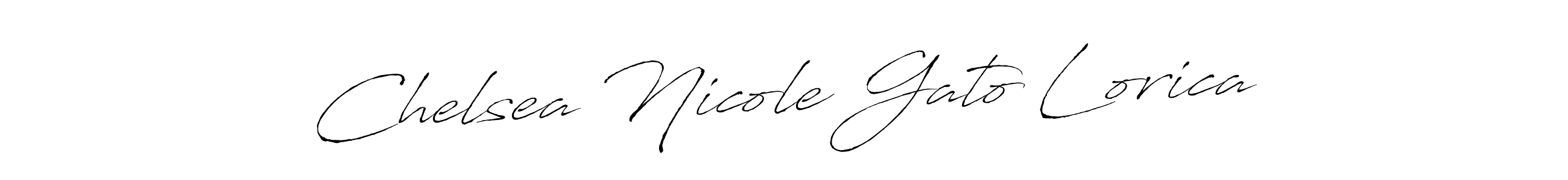 Antro_Vectra is a professional signature style that is perfect for those who want to add a touch of class to their signature. It is also a great choice for those who want to make their signature more unique. Get Chelsea Nicole Gato Lorica name to fancy signature for free. Chelsea Nicole Gato Lorica signature style 6 images and pictures png