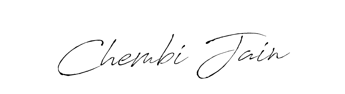 Chembi Jain stylish signature style. Best Handwritten Sign (Antro_Vectra) for my name. Handwritten Signature Collection Ideas for my name Chembi Jain. Chembi Jain signature style 6 images and pictures png