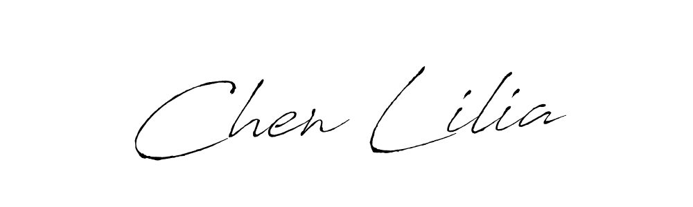 How to make Chen Lilia name signature. Use Antro_Vectra style for creating short signs online. This is the latest handwritten sign. Chen Lilia signature style 6 images and pictures png