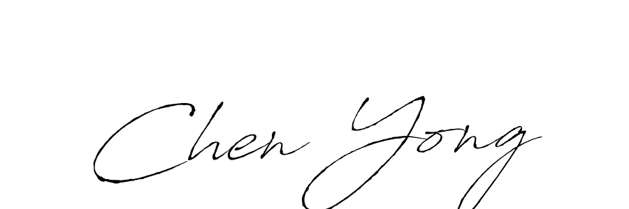 Make a beautiful signature design for name Chen Yong. With this signature (Antro_Vectra) style, you can create a handwritten signature for free. Chen Yong signature style 6 images and pictures png