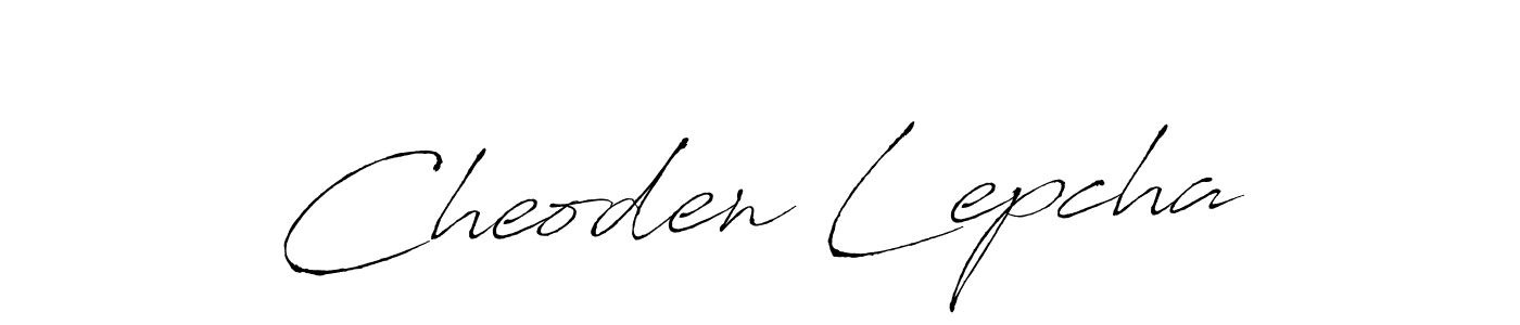 How to make Cheoden Lepcha name signature. Use Antro_Vectra style for creating short signs online. This is the latest handwritten sign. Cheoden Lepcha signature style 6 images and pictures png