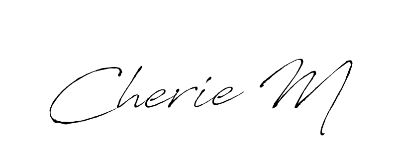 How to make Cherie M signature? Antro_Vectra is a professional autograph style. Create handwritten signature for Cherie M name. Cherie M signature style 6 images and pictures png