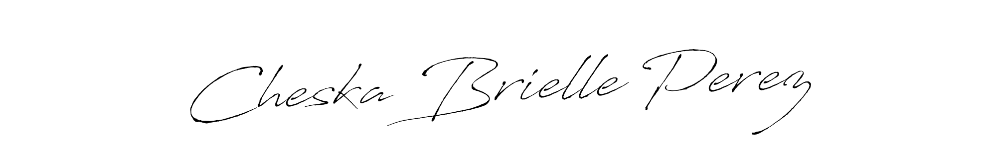 How to make Cheska Brielle Perez name signature. Use Antro_Vectra style for creating short signs online. This is the latest handwritten sign. Cheska Brielle Perez signature style 6 images and pictures png