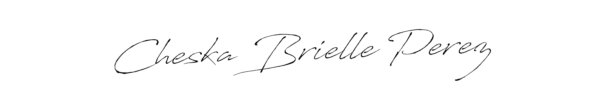 How to make Cheska Brielle Perez name signature. Use Antro_Vectra style for creating short signs online. This is the latest handwritten sign. Cheska Brielle Perez signature style 6 images and pictures png