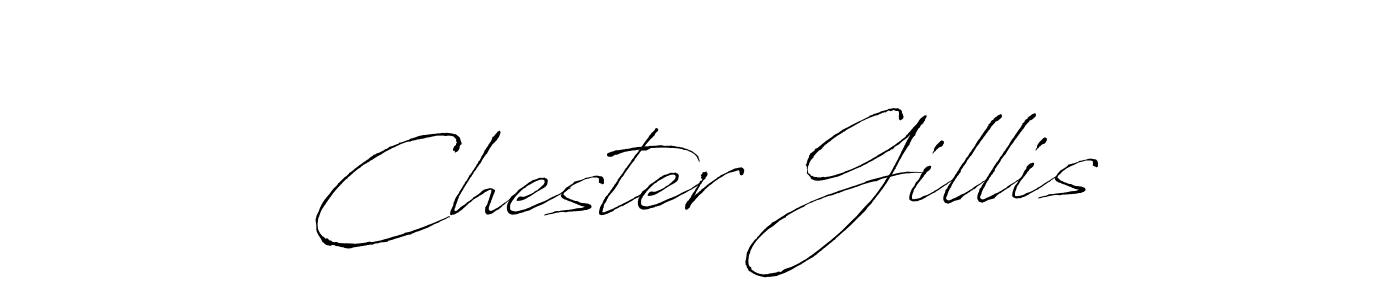 How to make Chester Gillis name signature. Use Antro_Vectra style for creating short signs online. This is the latest handwritten sign. Chester Gillis signature style 6 images and pictures png